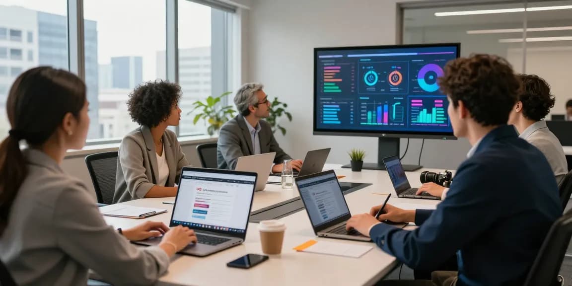 Team collaborating in a modern workspace showcasing the WPS Official Website.