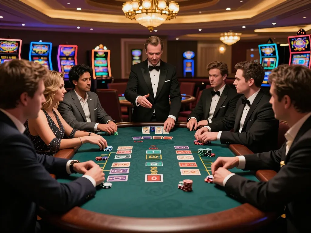 Engaged players strategizing at a blackjack table while enjoying the thrill of Da88 gaming.