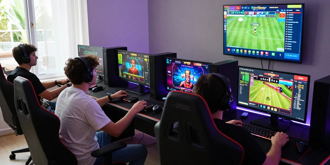 Exciting gaming setup showcasing players engaged with go99's online casino and sports betting.
