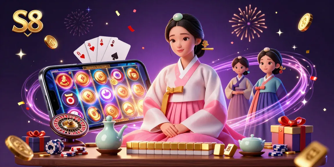 S8 captivates players with vibrant slot games and golden jackpots amidst a magical casino atmosphere.