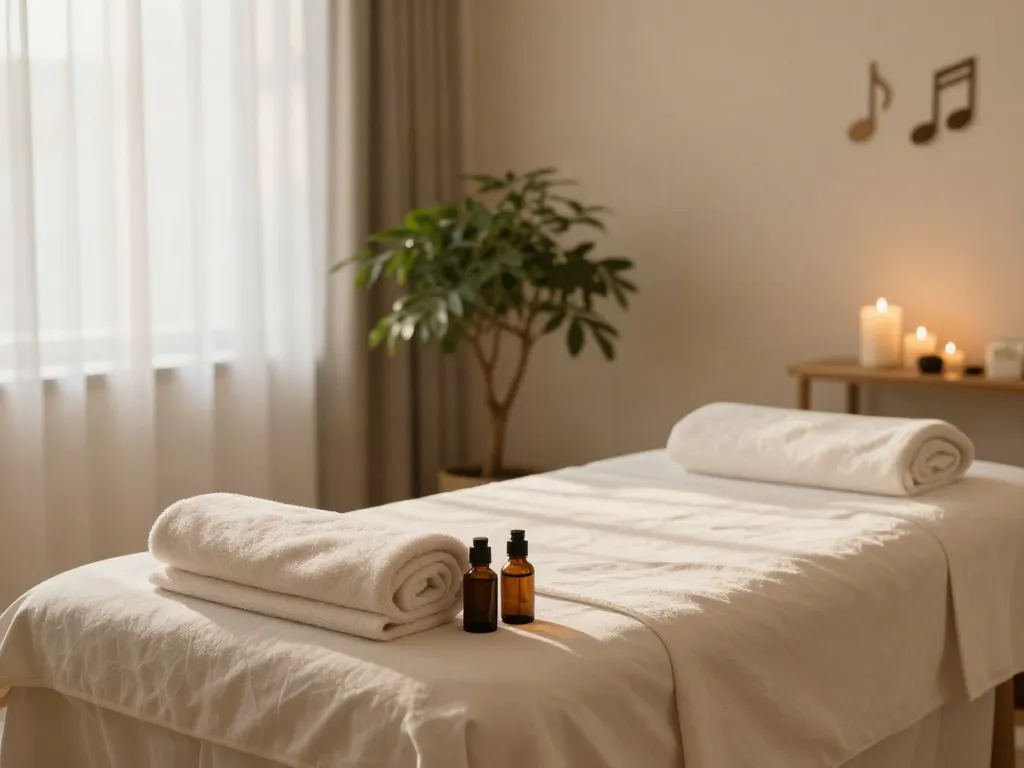 Luxurious 광명출장마사지 room with calming decor and soft lighting.