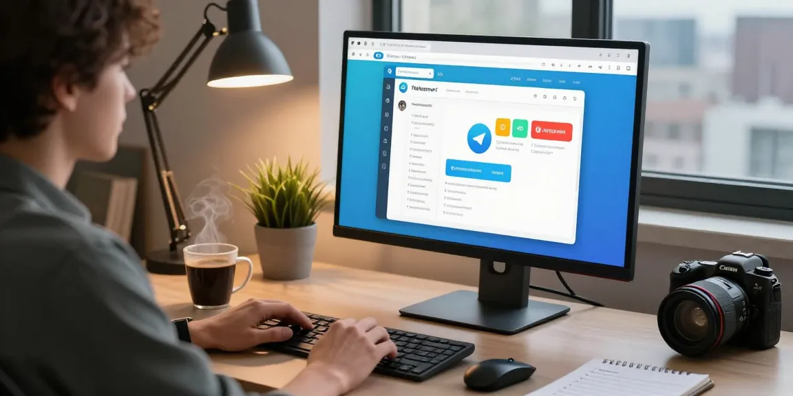 Telegram Web Version interface on a modern desktop setup showcasing productivity.