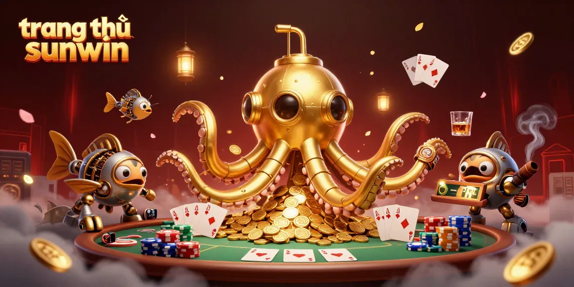 Win with strategic gameplay at trang chủ sunwin featuring a golden kraken and poker elements.