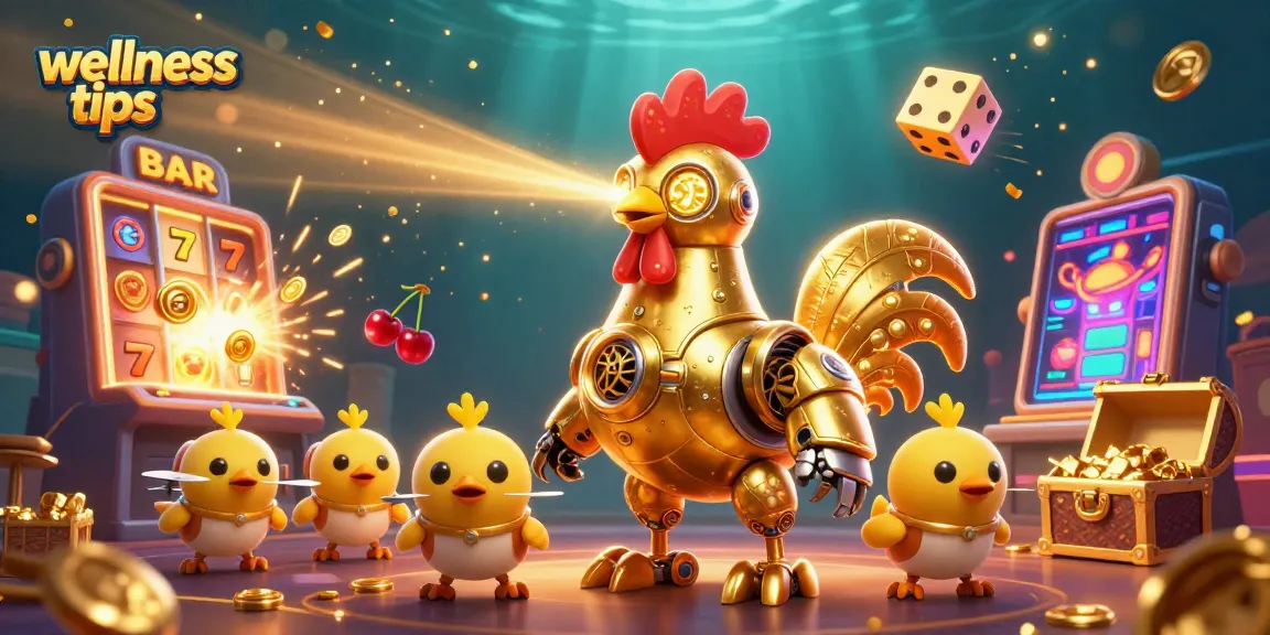 Engage with exciting wellness tips in this 3D casino illustration featuring animated characters and vibrant gaming elements.