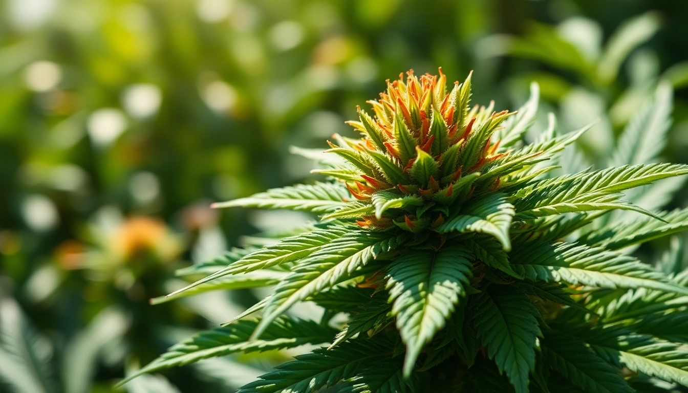 Learn how to buy online weed with detailed aspects of cannabis plant and vibrant colors.
