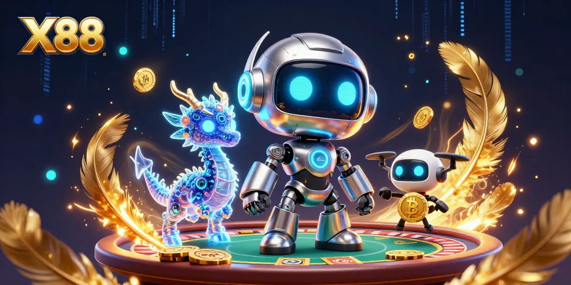 X88 engages players with thrilling casino elements in a vibrant, futuristic 3D illustration