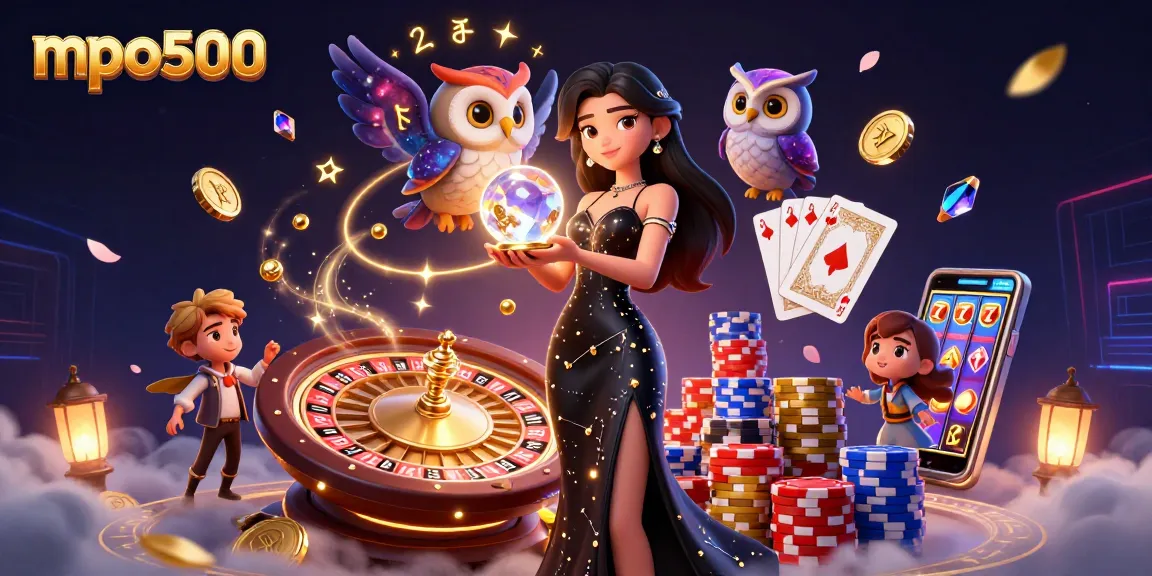 Play and win big at mpo500 with vibrant slots and casino games under a mystical atmosphere