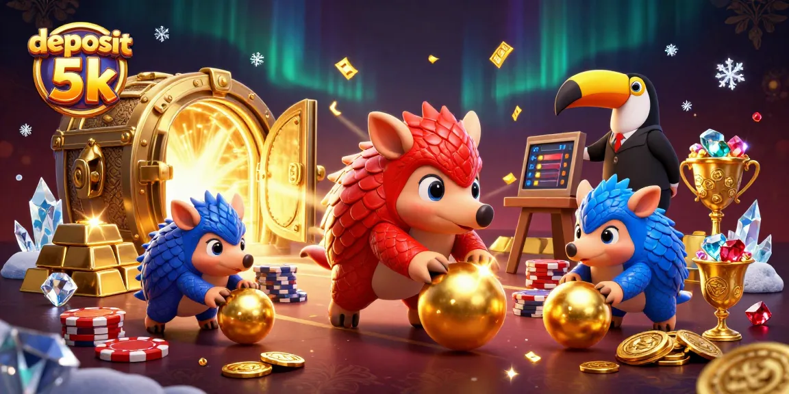 Engage in exciting slots action with deposit 5k at the renowned casino featuring vibrant pangolins and treasures.
