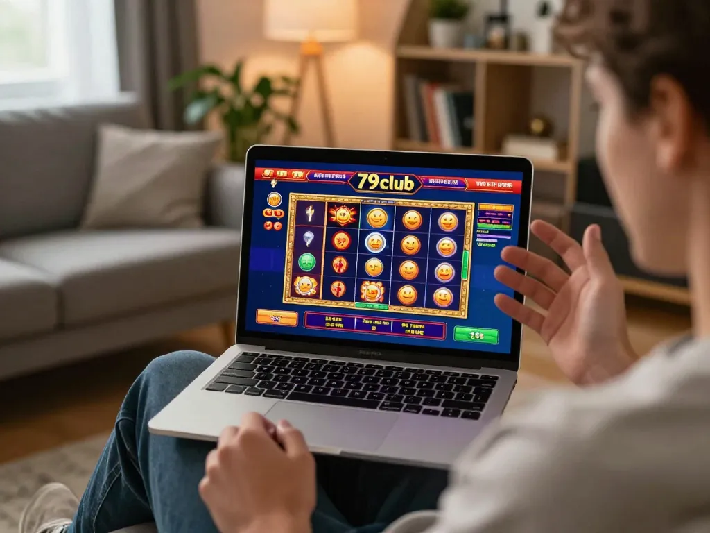 Player engaged in exciting gameplay at 79club online casino, showcasing vibrant gaming interface and cozy atmosphere.