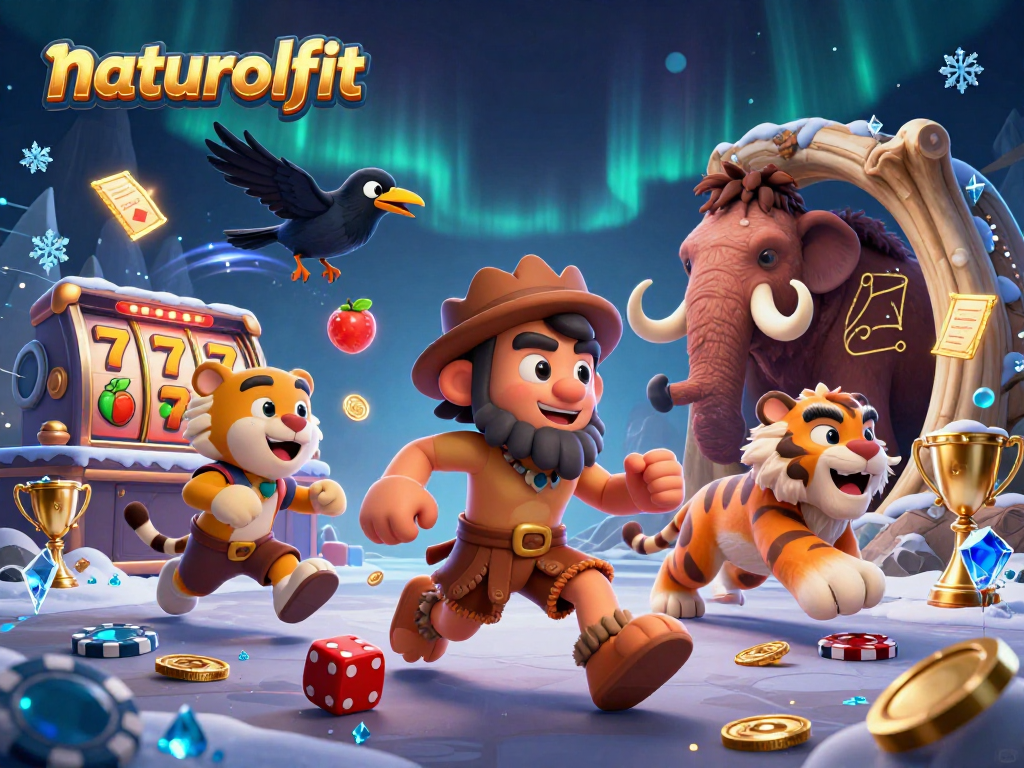 Play thrilling slots at naturalfit's unique prehistoric casino with exciting visuals and engaging characters.