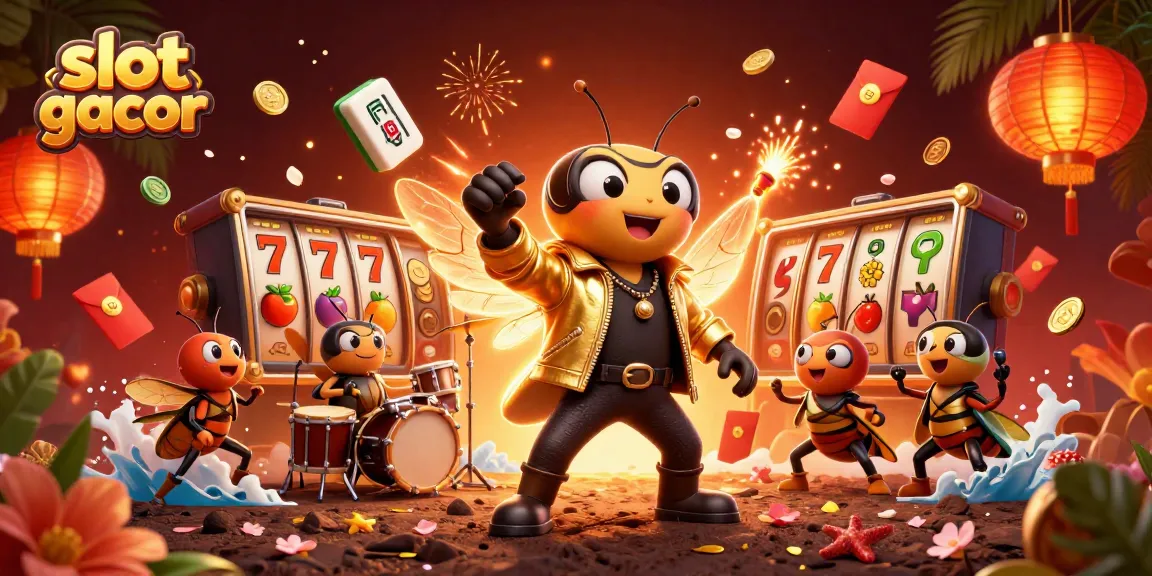 Game slot gacor dengan cicada rock star dan elemen keberuntungan di salah satu ilustrasi kasino.