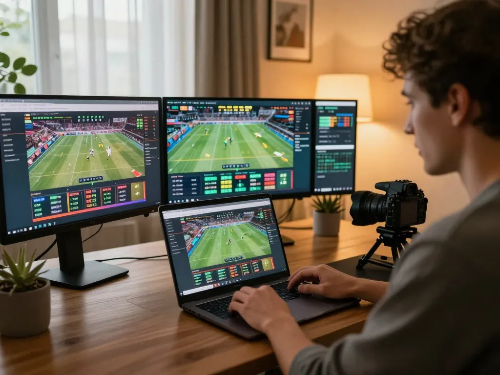 Engaging with live sports betting on Betbet, showcasing a dynamic online gaming setup.