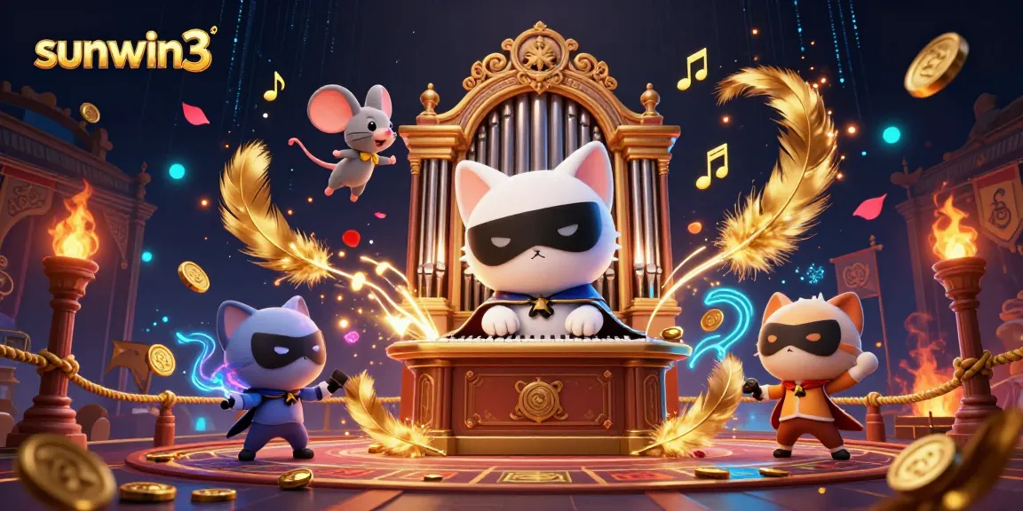 Engage with sunwin3 in a vibrant casino scene featuring a phantom cat, chandelier mouse, and dynamic betting elements.