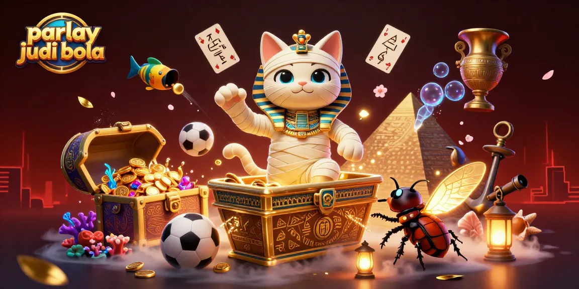 Experience thrilling sports betting with parlay judi bola, featuring vibrant 3D characters in a dynamic casino scene.