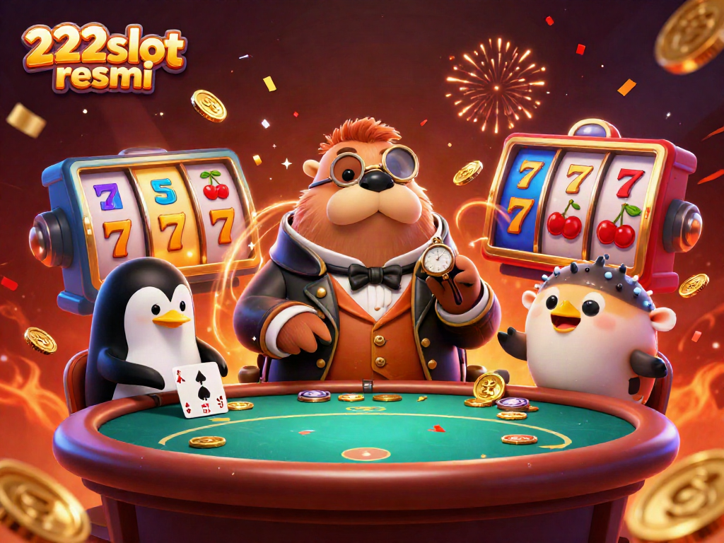 Menghadirkan suasana permainan di 222slot resmi dengan walrus jolly dan dealer penguin.
