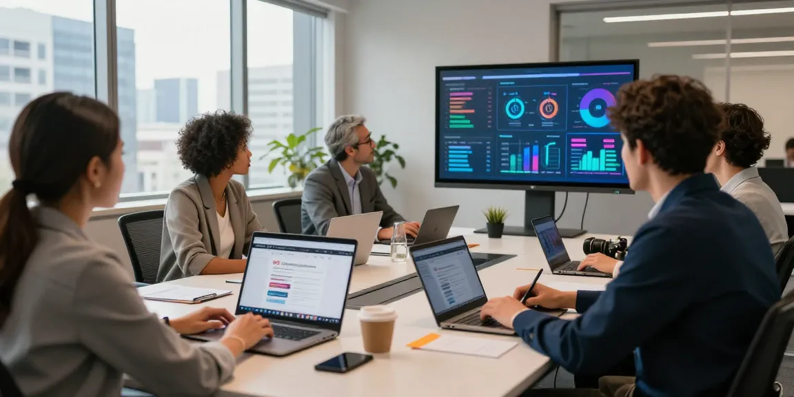 Team collaborating in a modern workspace showcasing the WPS Official Website.