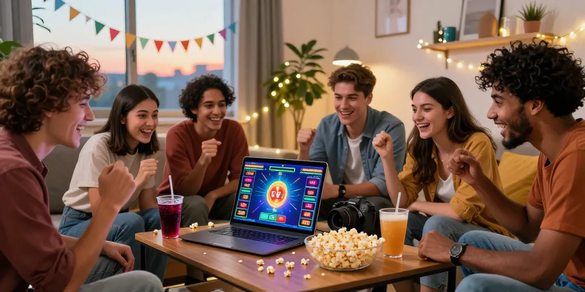 Friends enjoying the aviator game on a laptop, celebrating wins in an inviting living room.