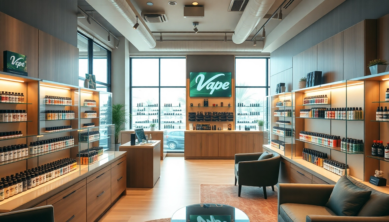 Browse a vibrant vape shop featuring well-organized vape devices and e-liquids.