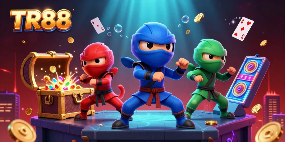 TR88 captures the thrill of casino gaming with a vibrant 3D chameleon team in action.