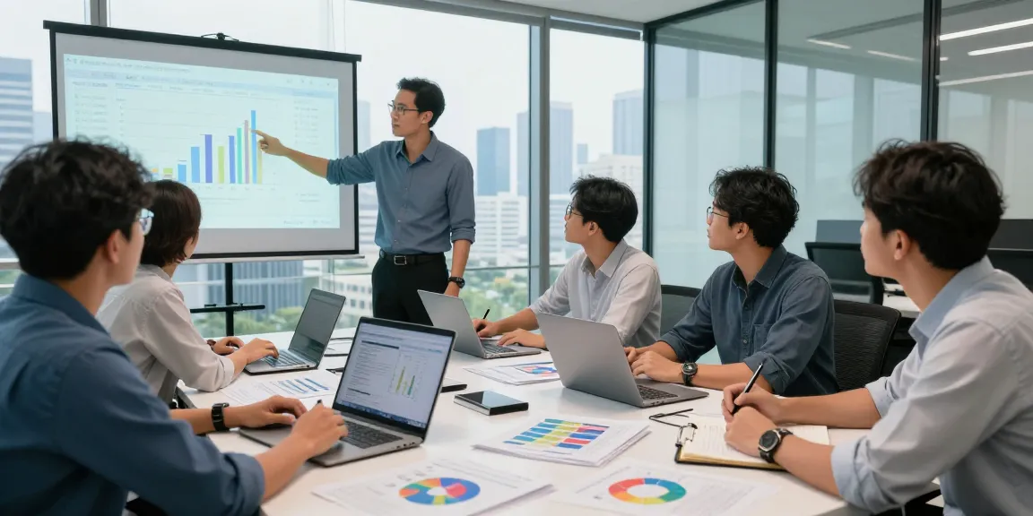 Analisis tren syair menang oleh tim ahli di ruang kantor modern yang terang.