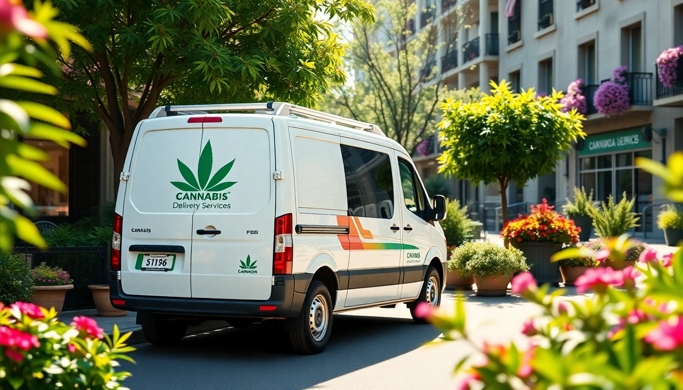 Efficient bud delivery uk service showcased in a vibrant urban setting with delivery vehicle and flowers.