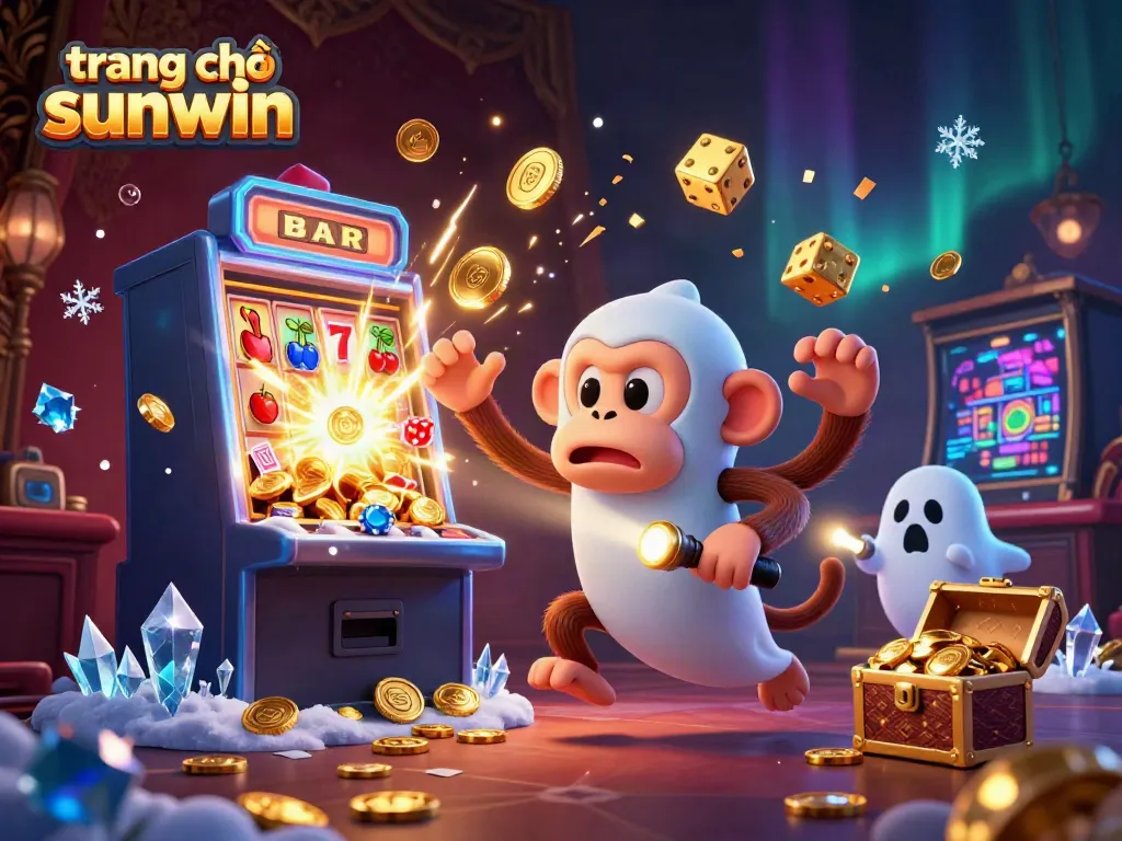 Experience the thrilling gameplay at trang chủ sunwin with a vibrant casino scene featuring playful characters and dynamic elements.