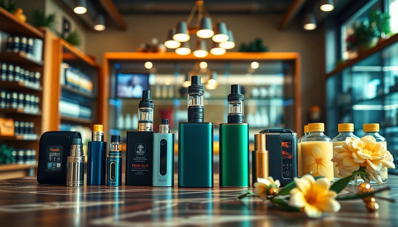 Shop interior showcasing a smoke shop in Flower Mound with diverse vaping products.