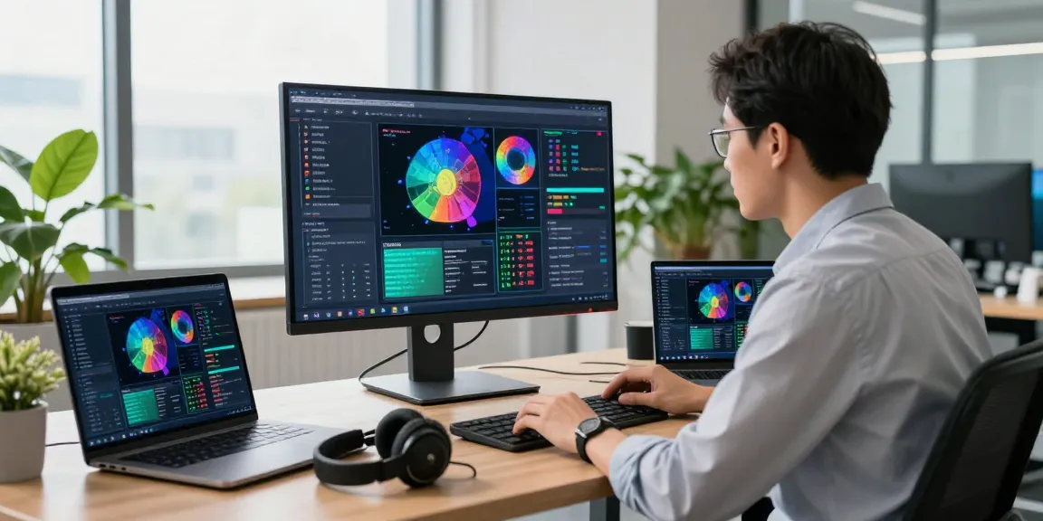 AI detector technology analysis with images and data in a modern workspace.