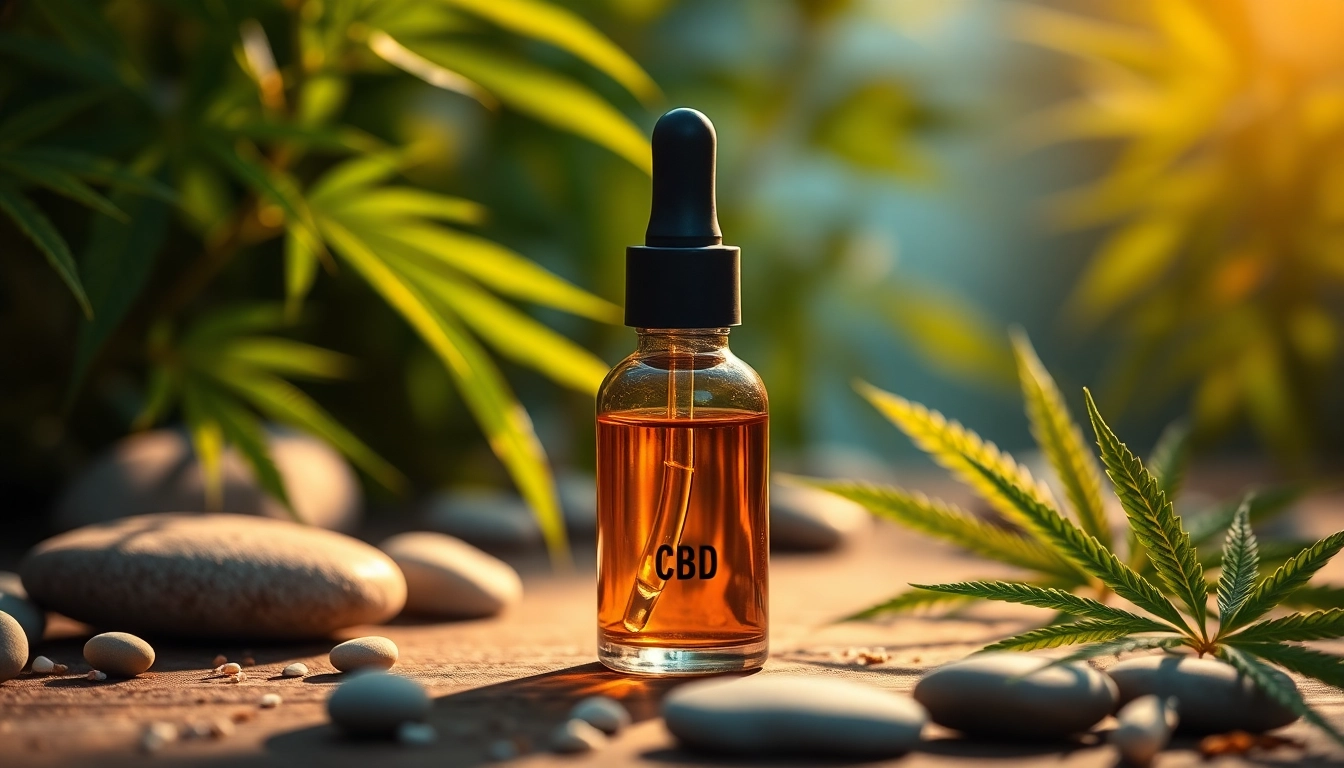 Showcase CBD oil bottle surrounded by natural hemp elements and soft lighting.