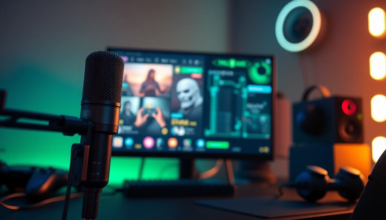 MV88 microphone featured in a professional gaming setup with modern technology and vibrant colors.