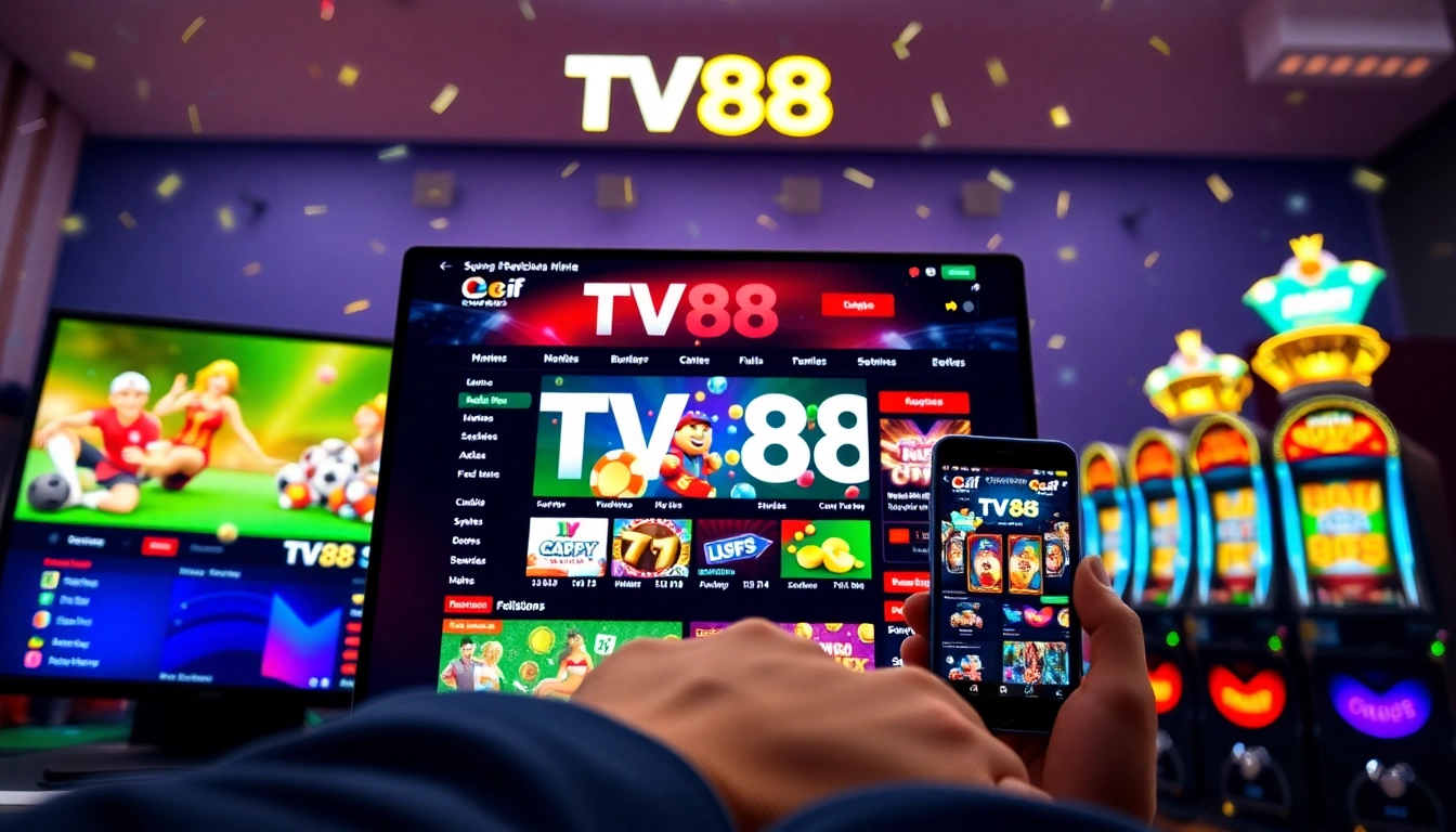 TV88 online betting platform showcasing diverse gaming options and user-friendly design