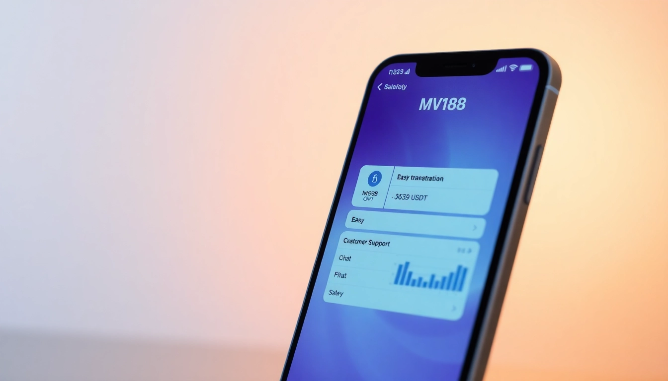 MV88 app interface on smartphone showcasing secure USDT transactions.