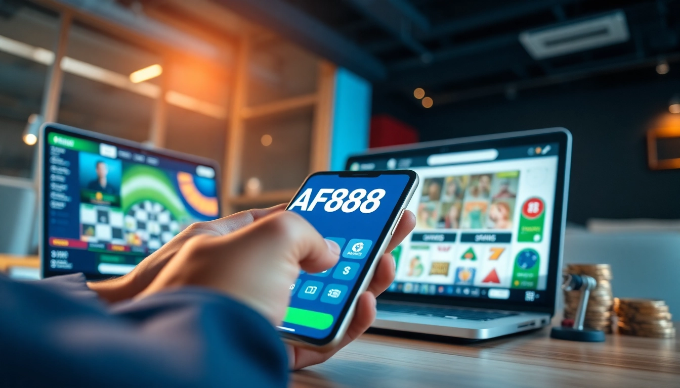 Experience AF88 betting platform on mobile with vibrant interface and user-friendly options.