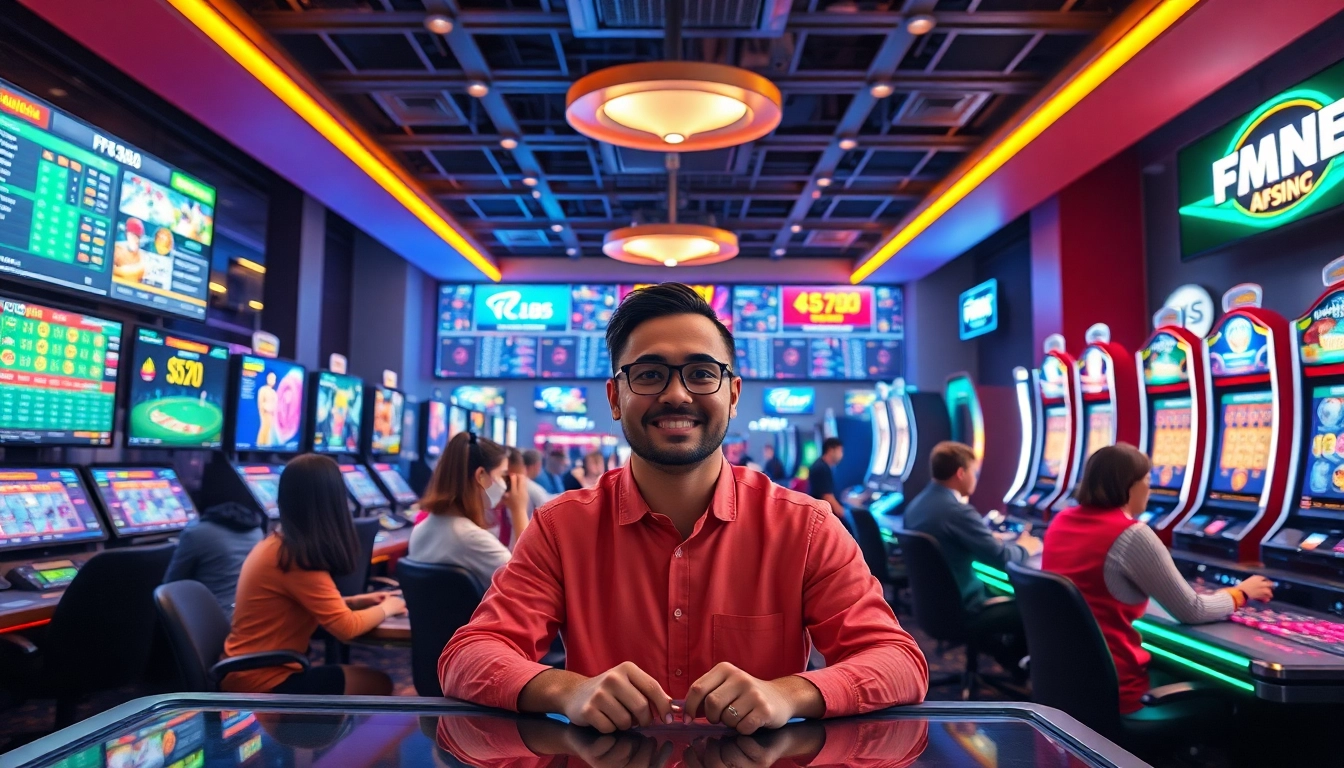 Engaging online gaming scene on AF88 with diverse players and vibrant gaming interfaces.