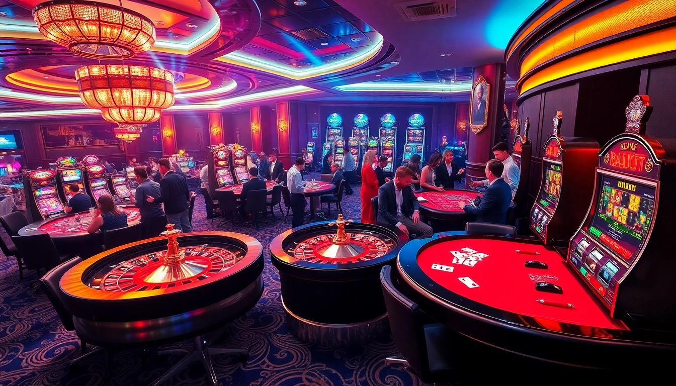 Players enjoying a thrilling casino moment with 11UU-themed roulette and poker tables.