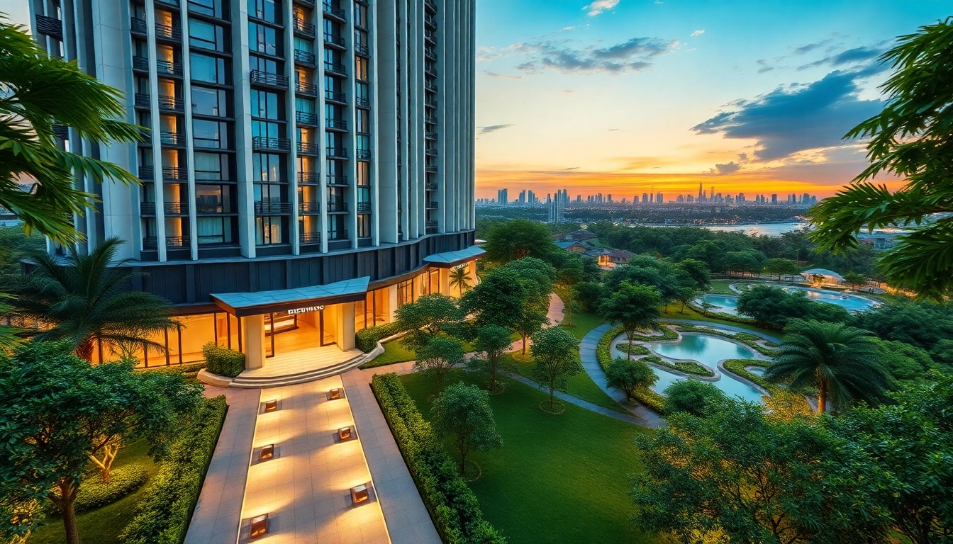 View of tampines st 95 ec executive condominium surrounded by greenery and modern architecture.