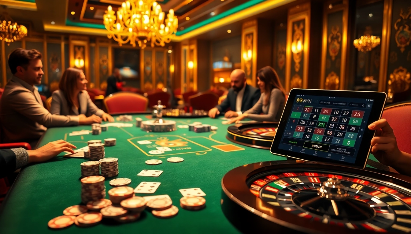 Experience excitement and luxury at the 99win casino with vibrant poker tables and thrilling gameplay.