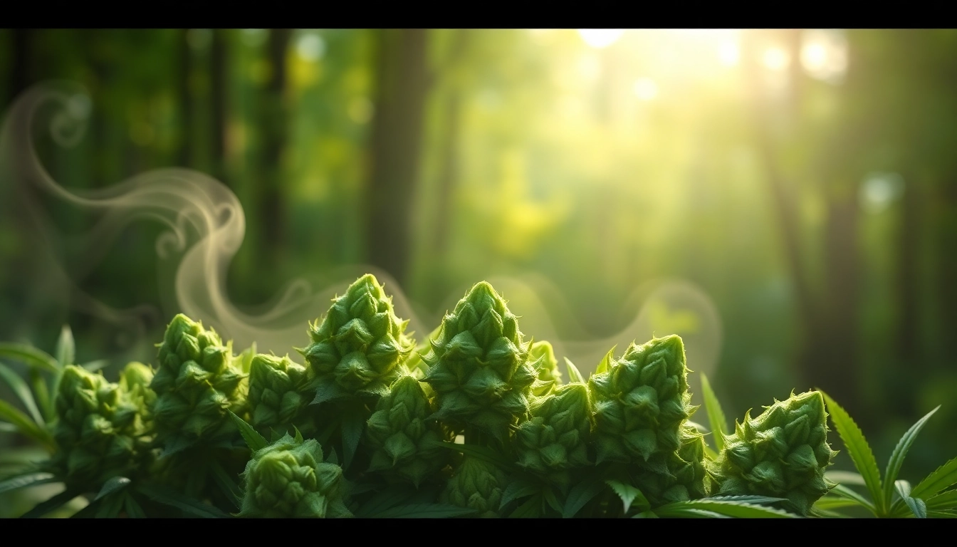 A close-up of mental wellness CBD buds nestled in a vibrant natural setting, showcasing their fresh, green texture.