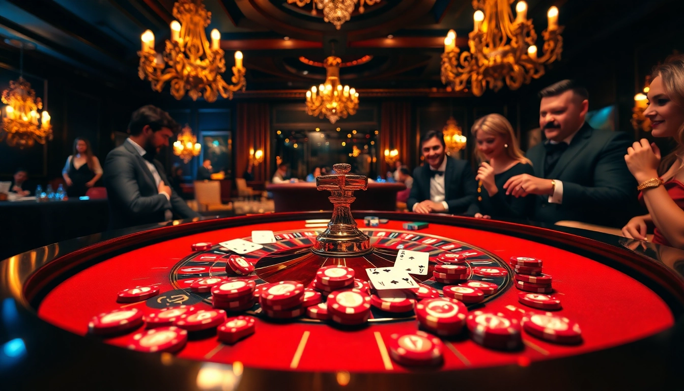 Exciting 6L777 casino scene showcasing roulette and poker for a thrilling experience.