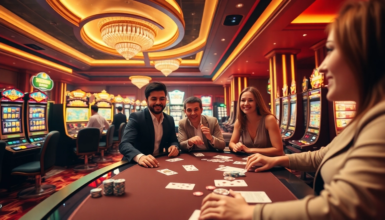 Exciting GG88 online casino scene showcasing vibrant gaming atmosphere and thrilled players.