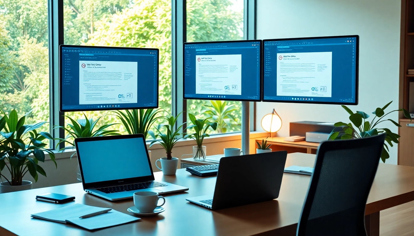 Efficient workspace showcasing WPS Office software for seamless productivity, ideal for WPS官网下载 users.