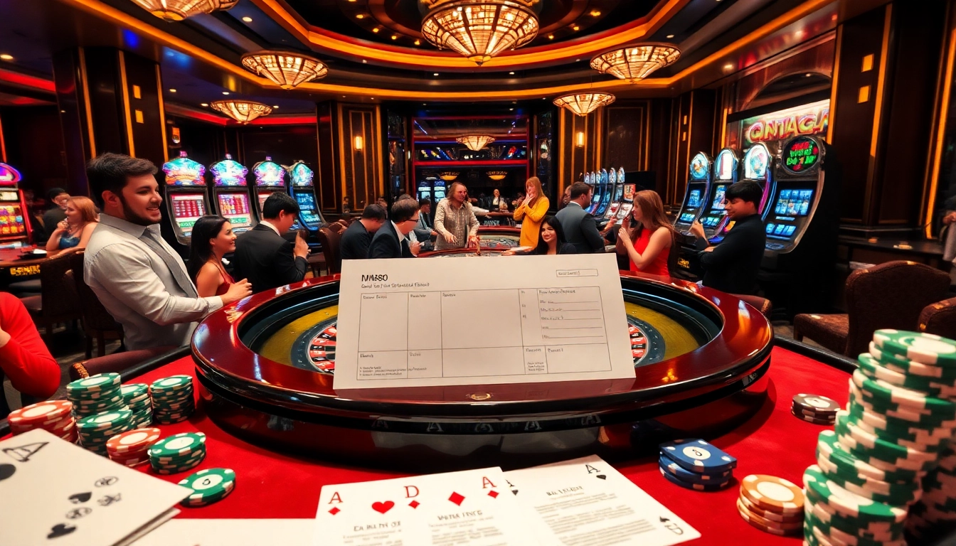 Experience the excitement of casino gaming at mm88.press with a vibrant roulette table and enthusiastic players.