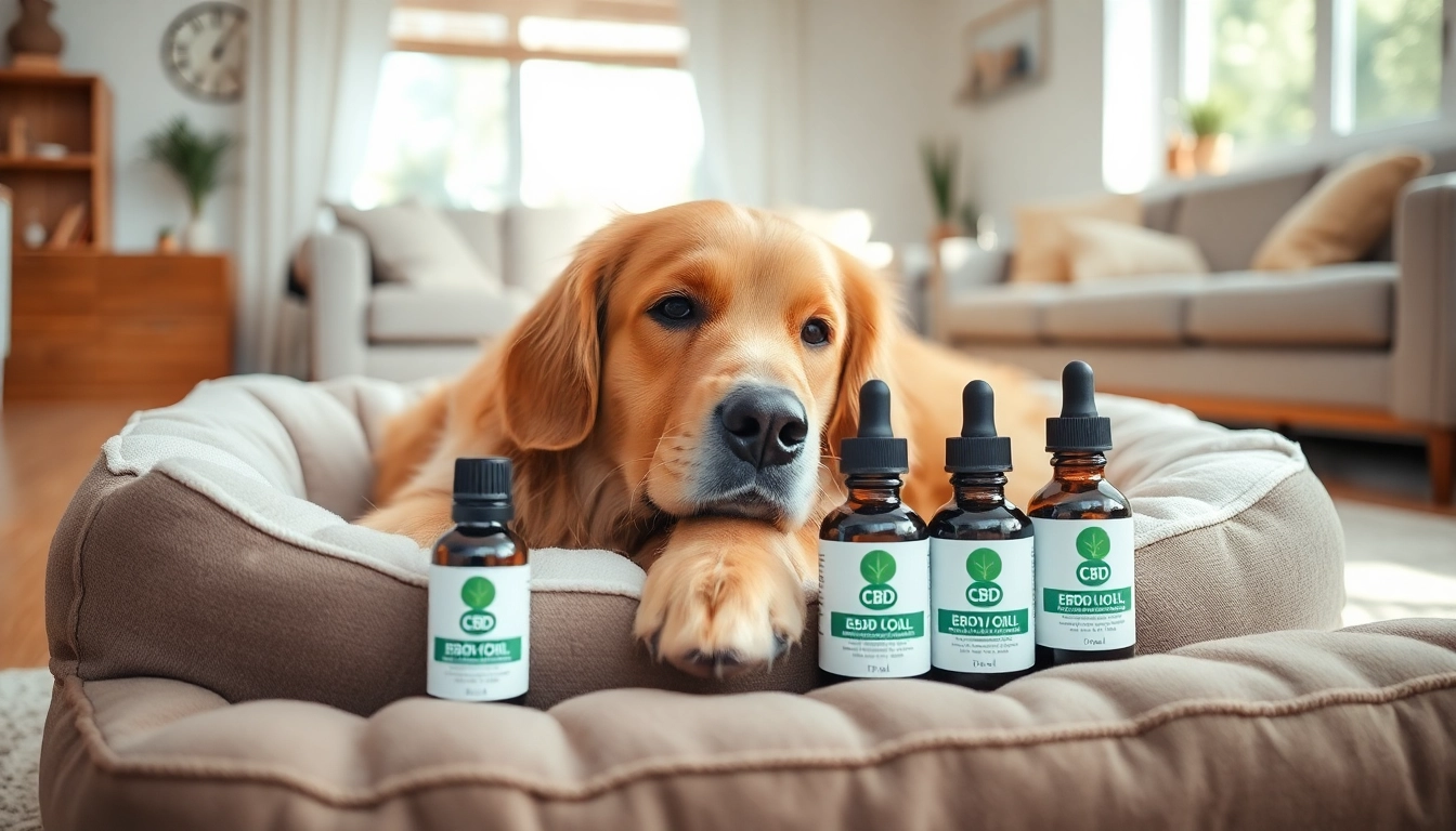 Promote health with CBD Oil For Dog stylishly displayed in a calming home environment.