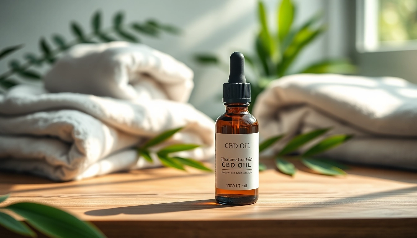 CBD oil for skin displayed elegantly in a serene, natural setting highlighting its organic beauty.