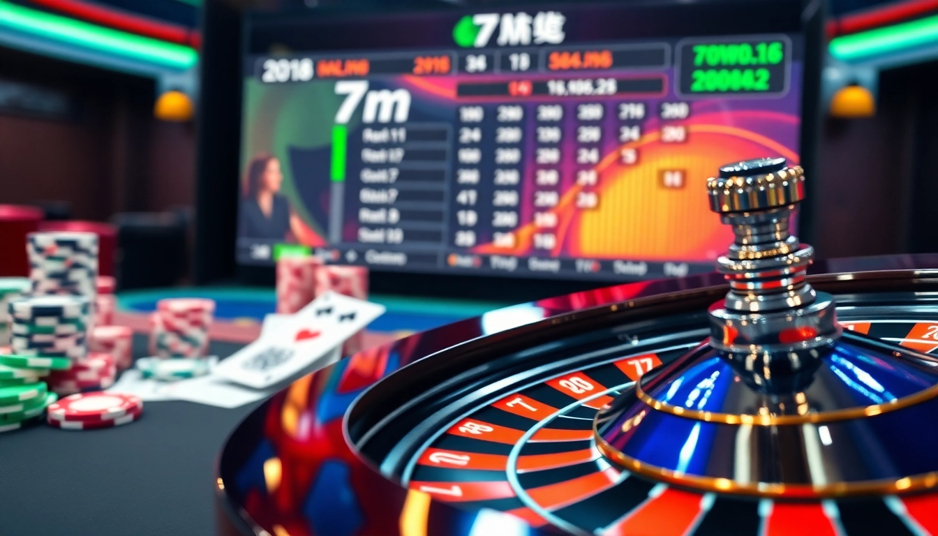 Check live odds and scores dynamically with 7m cn at an exciting casino scene filled with action.