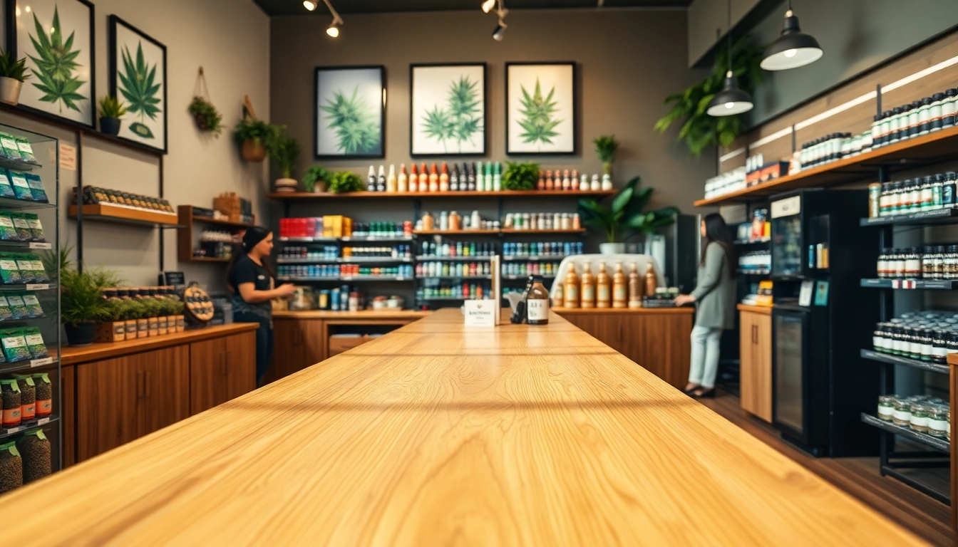 Browse premium products at a modern Weed Store designed for a welcoming customer experience.