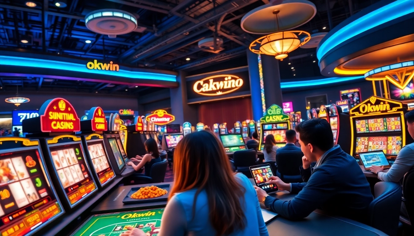 Okwin online casino interface showcasing vibrant gaming experience.