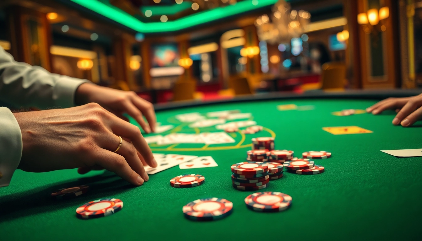 Experience the thrill of shbet with vibrant poker chips and cards on a luxurious casino table.