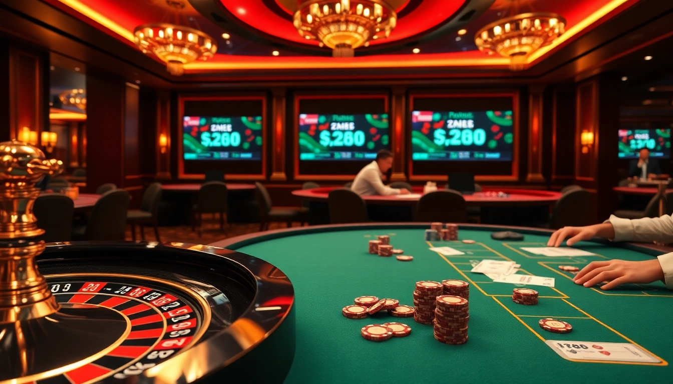Experience the thrill of RR88 at a vibrant casino with poker and roulette games.