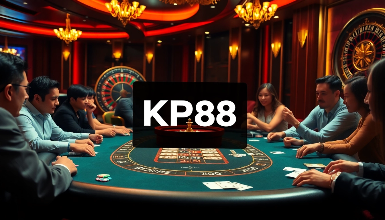 Engage in high-stakes poker action at KP88's luxurious casino table.